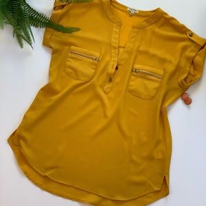 Yellow Loose-Fitting Blouse